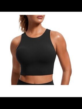 Black High Neck Athletic Crop Top - Women Intimates & Sleepwear